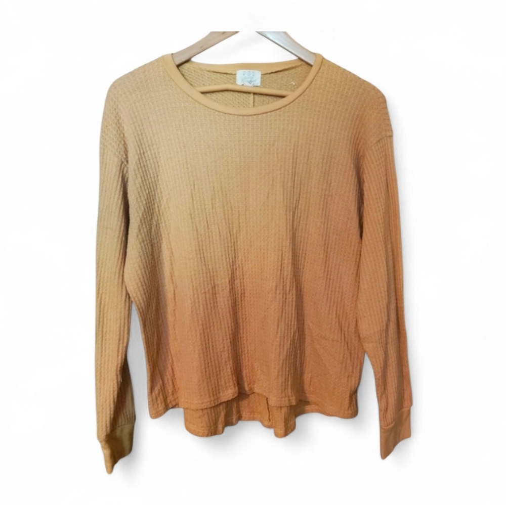 PROJECT SOCIAL T Mustard Waffle Knit Top - XL